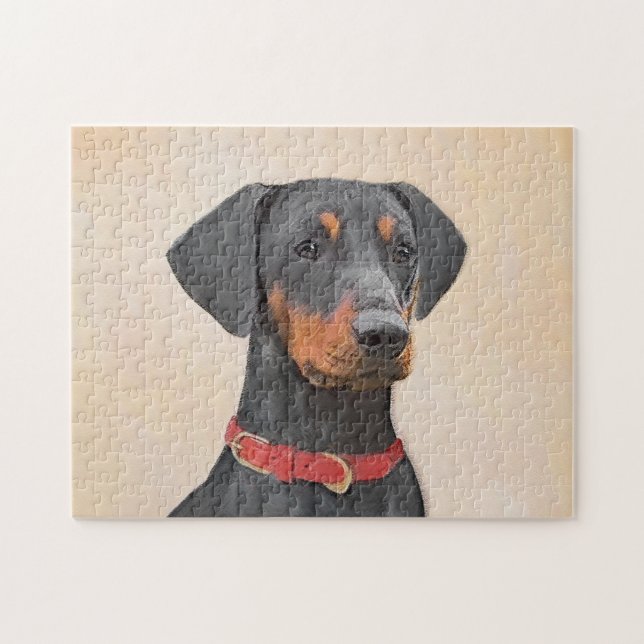 Pinscher Malerei Original Tierart Puzzle (Horizontal)
