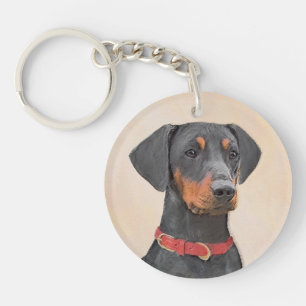 Pinscher Malerei Original Tierart Schlüsselanhänger
