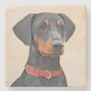 Pinscher Malerei Original Tierart Steinuntersetzer