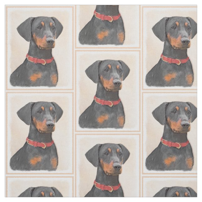 Pinscher Malerei Original Tierart Stoff (Muster)