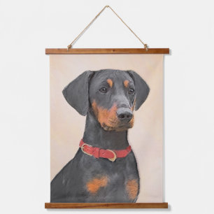 Pinscher Malerei Original Tierart Wandteppich Mit Holzrahmen