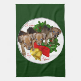 Pinscher Puppys Weihnachten Handtuch