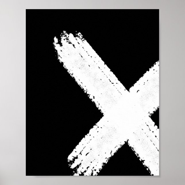 Pinsel Abstrakt drucken 1 - invertiert Poster (Vorne)