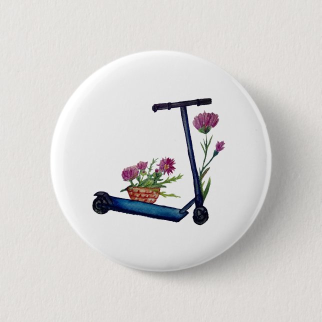 Pinsel & Blume Abzeichen für Wasserfarben Button (Vorderseite)