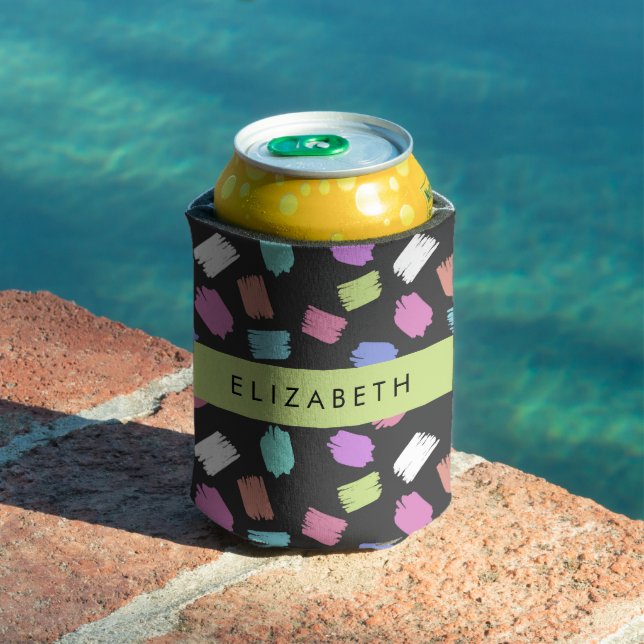 Pinsel, farbenfrohe Pinselstriche, Ihr Name Dosenkühler (In Situ Pool)