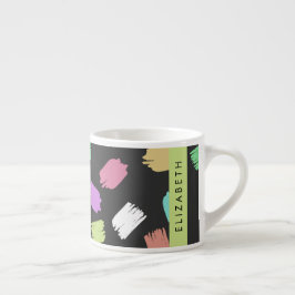 Pinsel, farbenfrohe Pinselstriche, Ihr Name Espressotasse