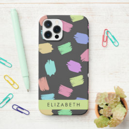 Pinsel, farbenfrohe Pinselstriche, Ihr Name iPhone 12 Pro Hülle