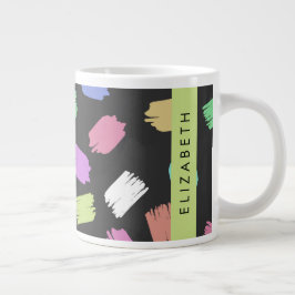 Pinsel, farbenfrohe Pinselstriche, Ihr Name Jumbo-Tasse