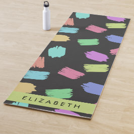 Pinsel, farbenfrohe Pinselstriche, Ihr Name Yogamatte
