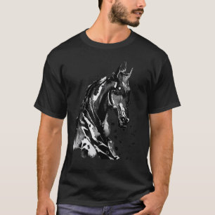 Pinsel-gewaschene Silhouette eines Pferdes mit ver T-Shirt