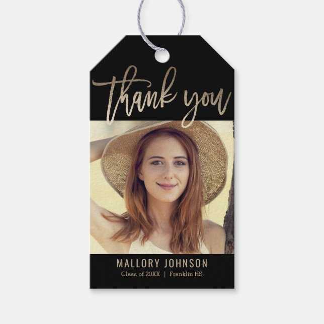 Pinsel Glimme EDITABLE COLOR Abschluss Gefallen Ta Geschenkanhänger (Vorderseite)