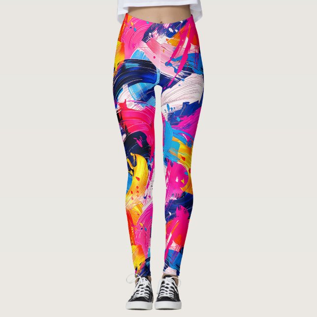 Pinsel-Motiv Leggings (Vorderseite)