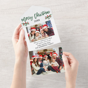 Pinsel Schrift Foto Grüne Alles-in-einem-Weihnacht All In One Einladung