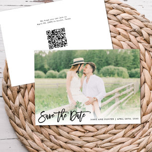 Pinsel Schrift Foto Minimalist Horizontal  Save The Date