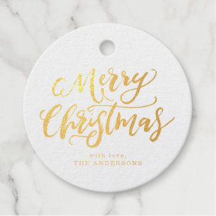 Pinsel Schrift Frohe Weihnachten Geschenkanhänger