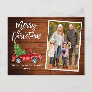 Pinsel Schrift Holz Vintage-LKW Foto Weihnachten Postkarte