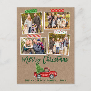 Pinsel Schrift Kunsthandwerkband Weihnachts-LKW Kr Postkarte