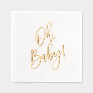 Pinsel Schrift Oh Baby Shower Servietten Mit Folie