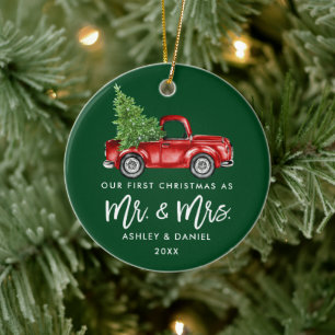 Pinsel Schrift Unser erstes Weihnachten Vintage-LK Keramik Ornament