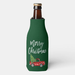 Pinsel Schrift Vintage LKW Weihnachtsbaum Grün Flaschenkühler