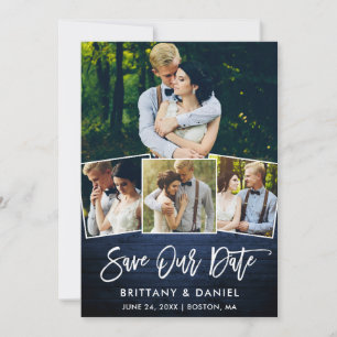 Pinsel Script Blue Wood 4 Foto Rettete Unsere Datu Save The Date
