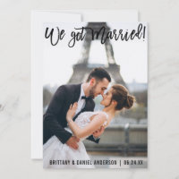 Pinsel Script Modern Wir Got Verheiratetes Foto