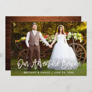 Pinsel Script Wood Unser Abenteuer beginnt Karte