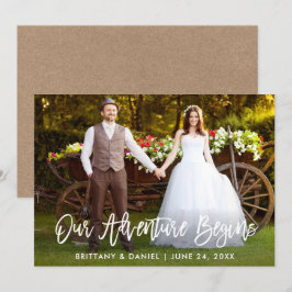 Pinsel Skript Unser Abenteuer beginnt Kraft Card Einladung