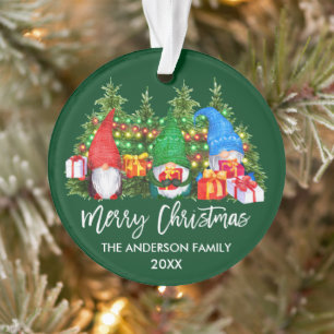 Pinsel Skript Weihnachtslicht Wasserfarben Gnomes Ornament