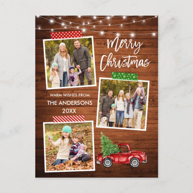 Pinsel Skriptfahrzeug Tape Truck Wood Lights Postkarte (Vorderseite)