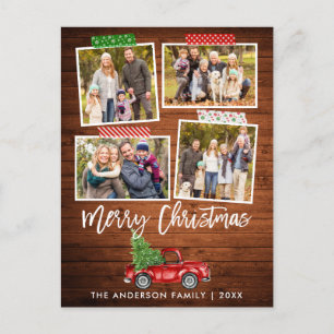 Pinsel Skriptfahrzeug Tape Woodweihnachtrucker Postkarte