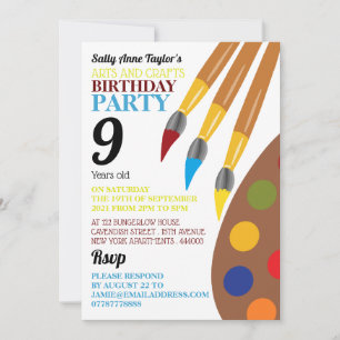Pinsel und Palette, Kunst und Handwerk Geburtstag
