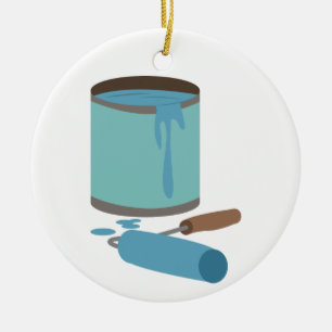 Pinsel und Rollen Keramik Ornament