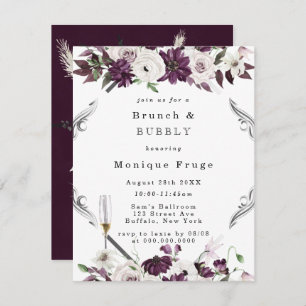 Pinsel und Silver Geometric Brunch & Bubbly Einlad Einladung