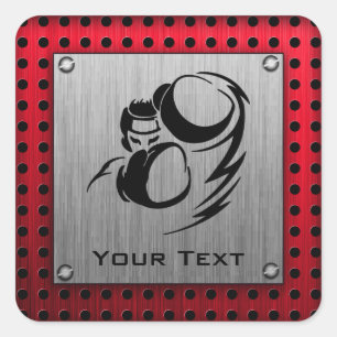 Pinselaluminium-Look Boxer Quadratischer Aufkleber