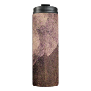 Pinselbraun abstrakte Pinselstrichkunst Thermosbecher
