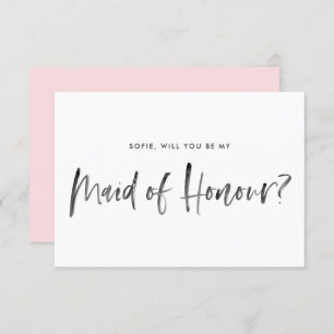 Pinselbrille Pink wird meine Trauzeugin sein Einladung