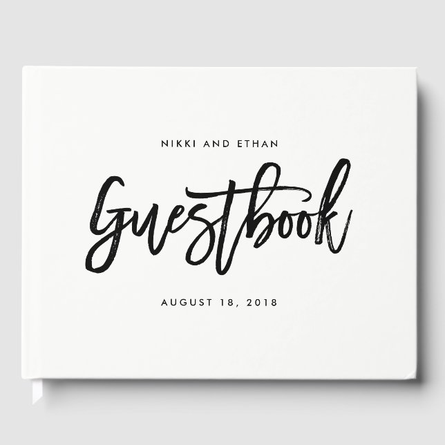 Pinselcharm EDITABLE COLOR Wedding Guest Book Gästebuch (Vorderseite)