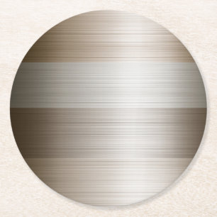 Pinselförmige Bronzeblocke aus gemischtem Metall Runder Pappuntersetzer