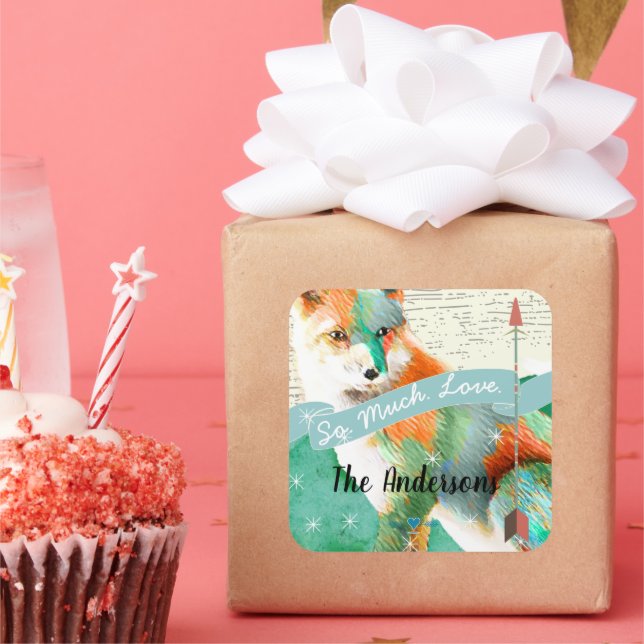 Pinselfuchs oder Shiba Inu Quadratischer Aufkleber (Party)