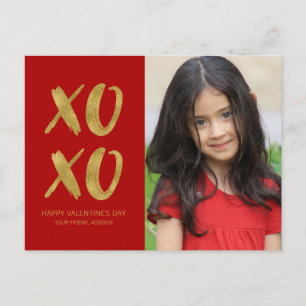 Pinselgoldstreifen XOXO Valentine Foto Postkarte