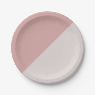 Pinselige Rose Pinselpinke geometrische Farbblöcke Pappteller