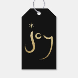 Pinselkalligrafie Joy Gold Glitzer Chic Holiday Geschenkanhänger
