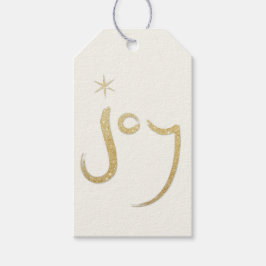 Pinselkalligrafie Joy Gold Glitzer Chic Holiday Geschenkanhänger