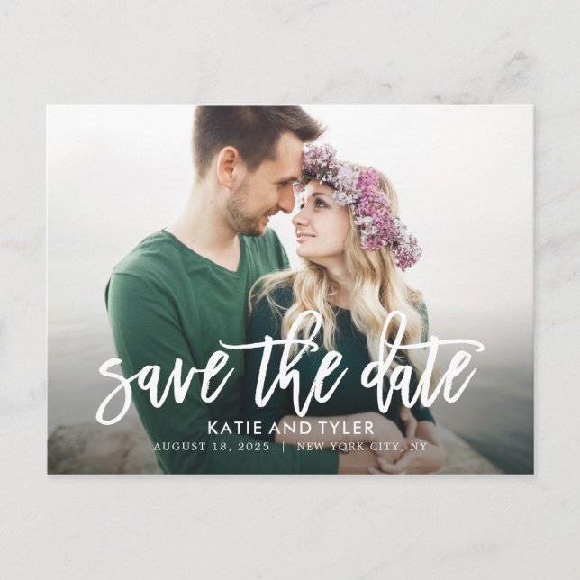 Pinselkochhalter KUSTOM FARBE Save the Date Postka Postkarte (Vorderseite)