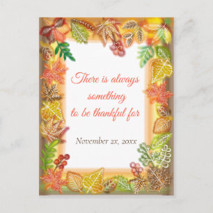 Pinselkunst des herbstlichen Laubs für das Thanksg Postkarte