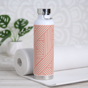Pinselpinke geometrische Stipes Girly Feminine Trinkflasche