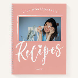 Pinselpinke, weiße PinselstricheScript-Rezepte-Fot Notizbuch