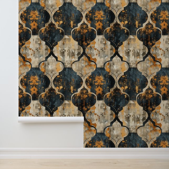 Pinselpinsel aus schwarz, beige, braun tapete (Anwendung)