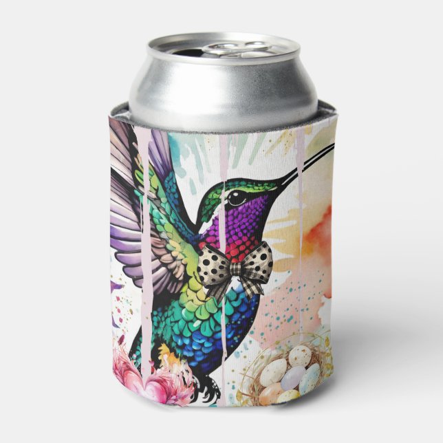 Pinselschlag-Vogel-Kunst Dosenkühler (Kanne Vorderseite)